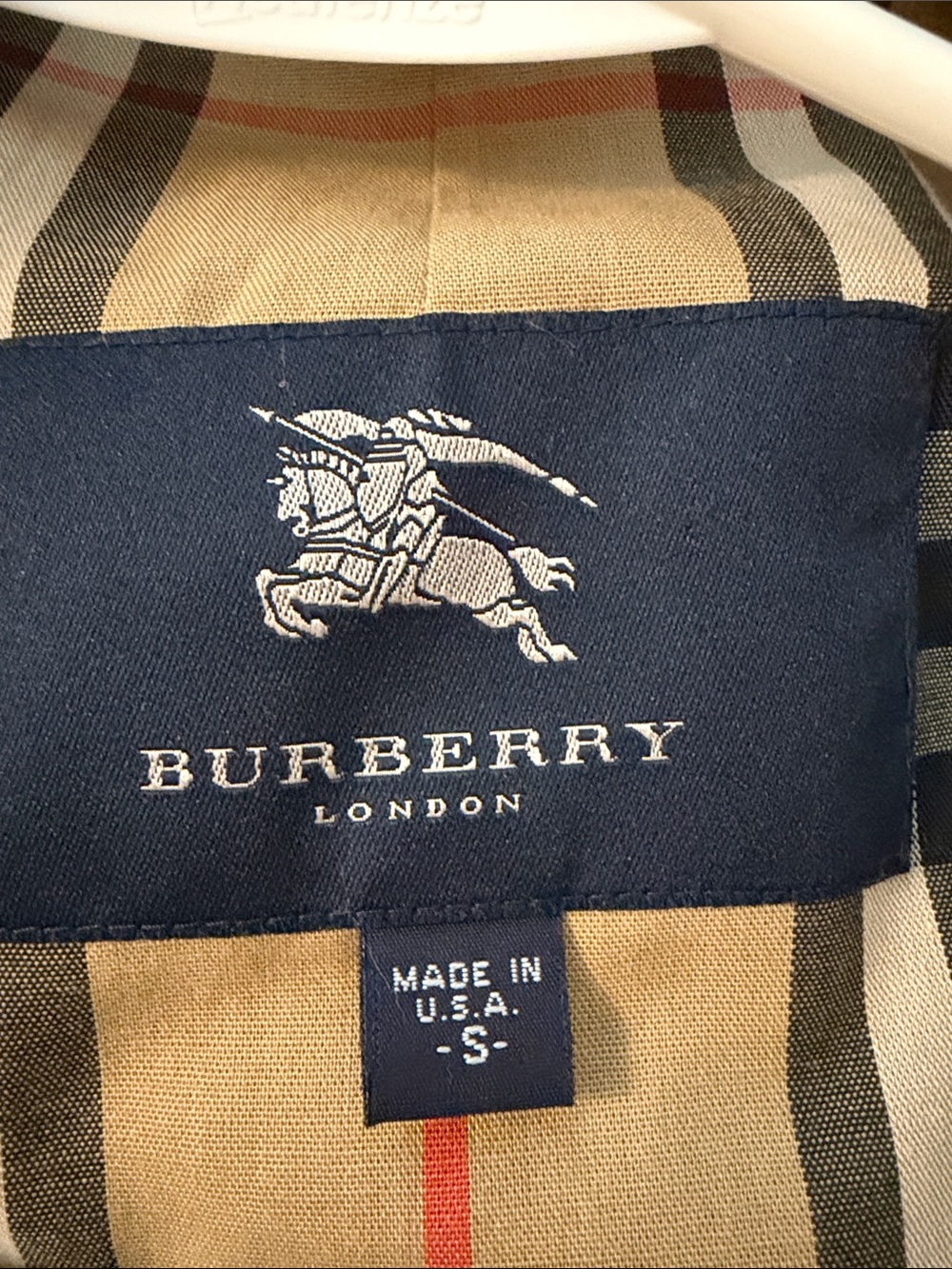 Vintage Burberry Navy Trench Coat with Signature Check Lining - Picture 2 of 10